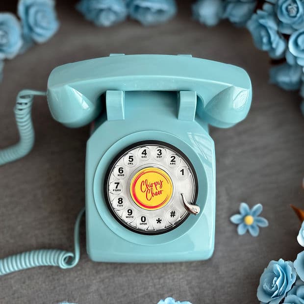 Blue rotary phone